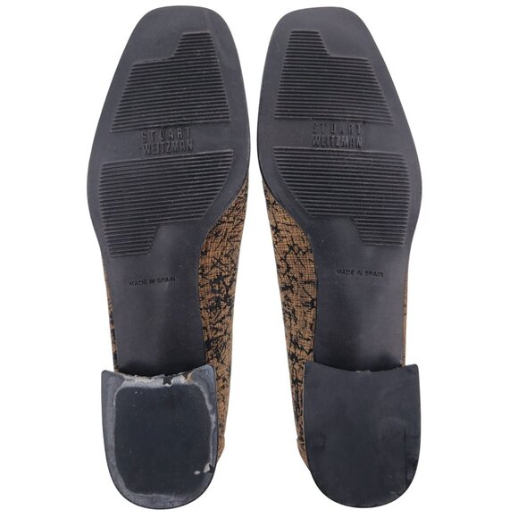 Stuart Weitzman Women's size 6.5AA Brown Black Tweed Dress Shoes Tassel Loafers - Picture 3 of 10